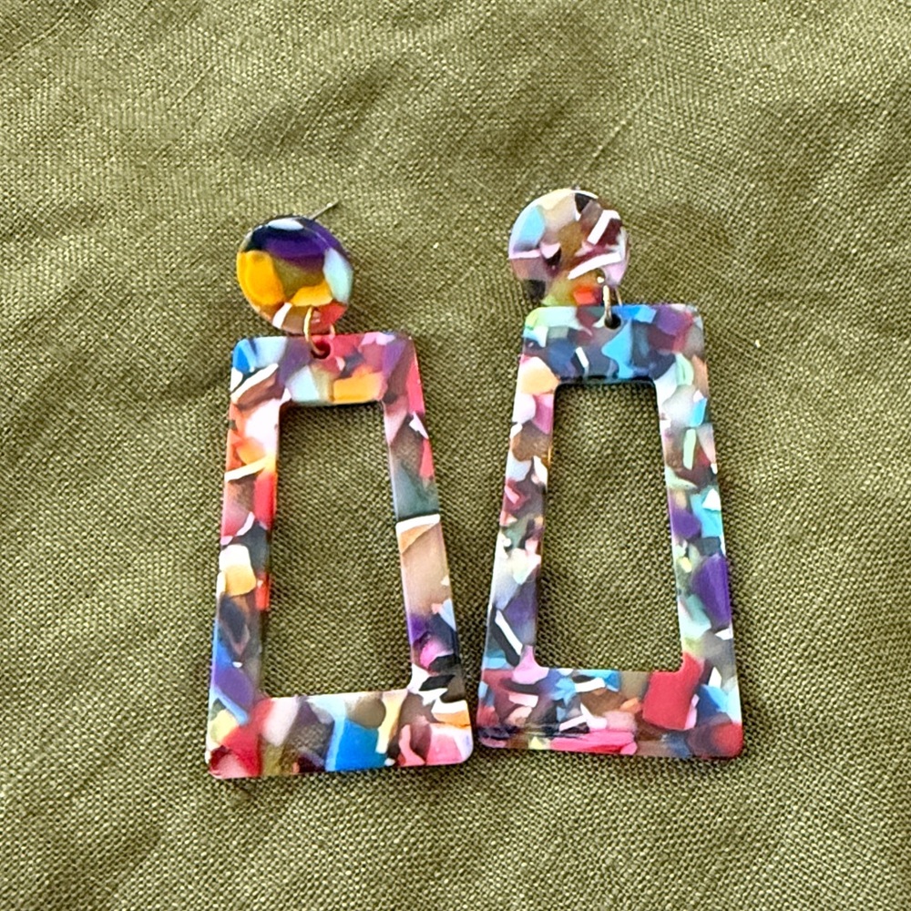 Colorful Geometric Dangle Earrings